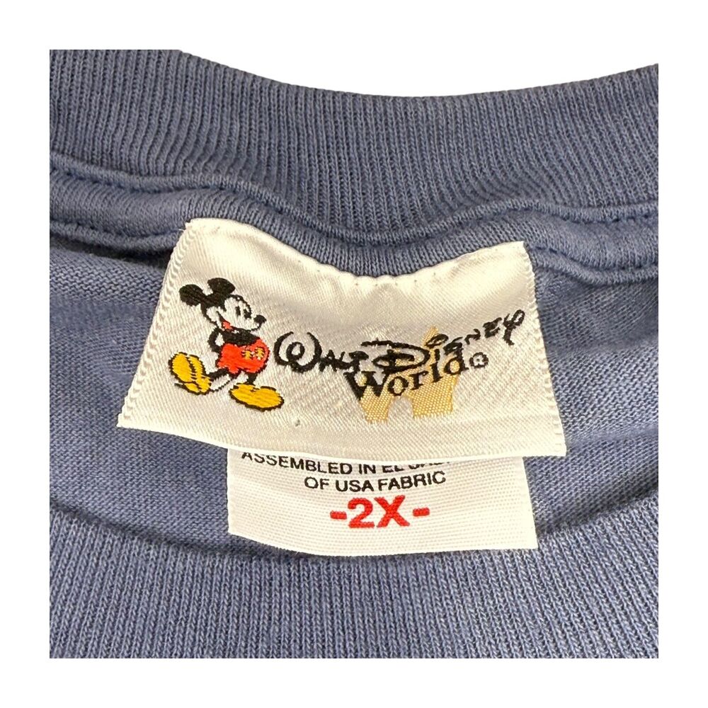Walt Disney World T-Shirt Men's 2X Blue 100% Cotton Graphic Print Short Sleeve - Picture 2 of 8